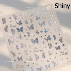 Green Blue Glass Butterfly Lily Flowers Star Line Water Droplet Charming Shiny Self Adhesive Nail Art Stickers Manicure Decals (ONLINE ORDER ONLY)