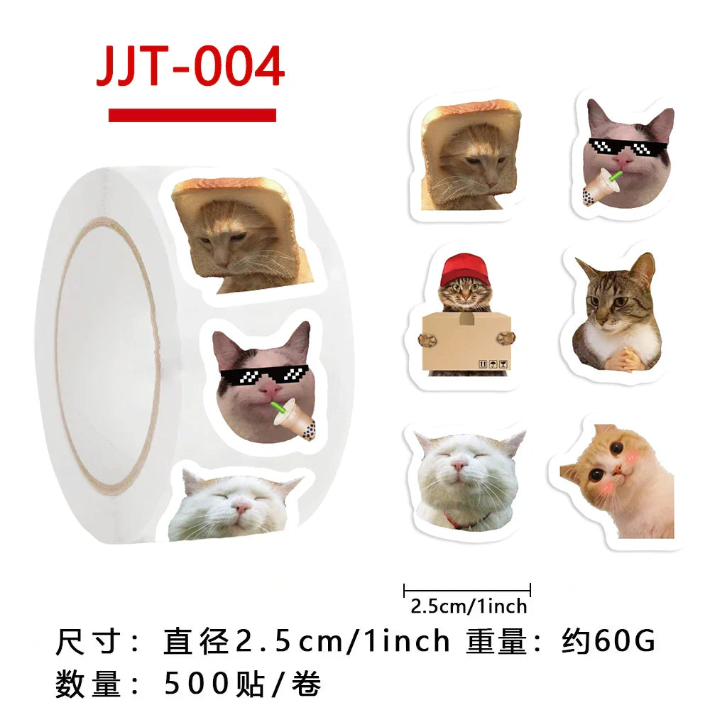 500pcs Cartoon Meme Cat Stickers For School Reward Stickers Classroom Decoration Encouragement Sticker For Student Teacher (ONLINE ORDER ONLY)