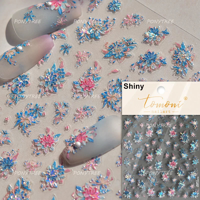 Yunjin Brocade Shawl Tassel Pendant Traditional Chinese Costumes and Ornaments Self Adhesive Nail Art Stickers Manicure Decals (ONLINE ORDER ONLY)
