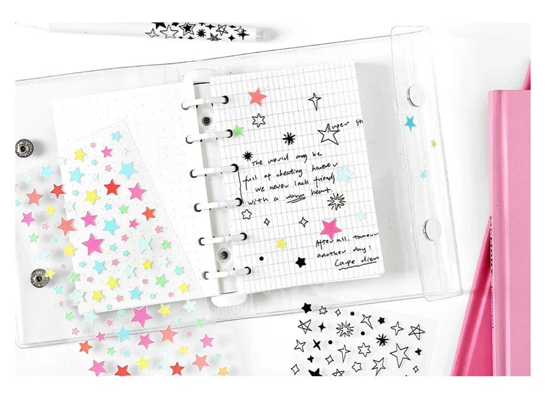 1Pc New Cute Star Resin Stickers Idol Card Deco Scrapbook DIY Material Girls Nails Decoration Stationery Stickers (ONLINE ORDER ONLY)