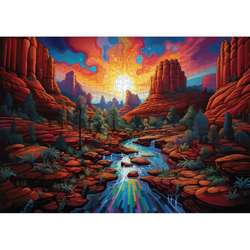 Sedona Sunset 1000 Piece Jigsaw Puzzle Trippy