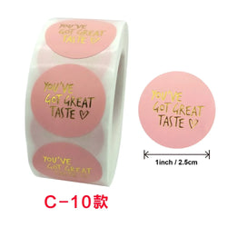 50-500pcs Labels 1inch Round Gold Foil Thank You Stickers For Cards Envelope Sealing Label Stickers Wedding Party Gift Sticker (ONLINE ORDER ONLY)