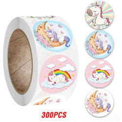 100-500pcs Cute Kids Cartoon Animals Labels Stickers for Gift Package Card Birthday Party Wrapping Children Stationery stickers (Online Order Only)