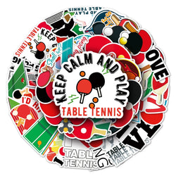 50Pcs Cartoon Table Tennis Waterproof Vinyl Stickers (ONLINE ORDER ONLY)