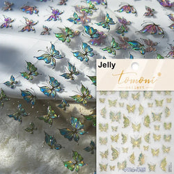Delicate Tender Purple Butterfly Seal Pattern Insect Shiny Golden Stroke Nail Art Decoration Sticker Dressy Laser Manicure Decal (ONLINE ORDER ONLY)