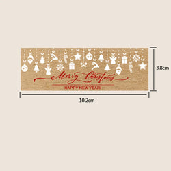 150pcs/roll Merry Christmas Stickers Kraft Paper Christmas Gift Packaging Labels For Envelopes Cards Gift Baking Decoration (ONLINE ORDER ONLY)