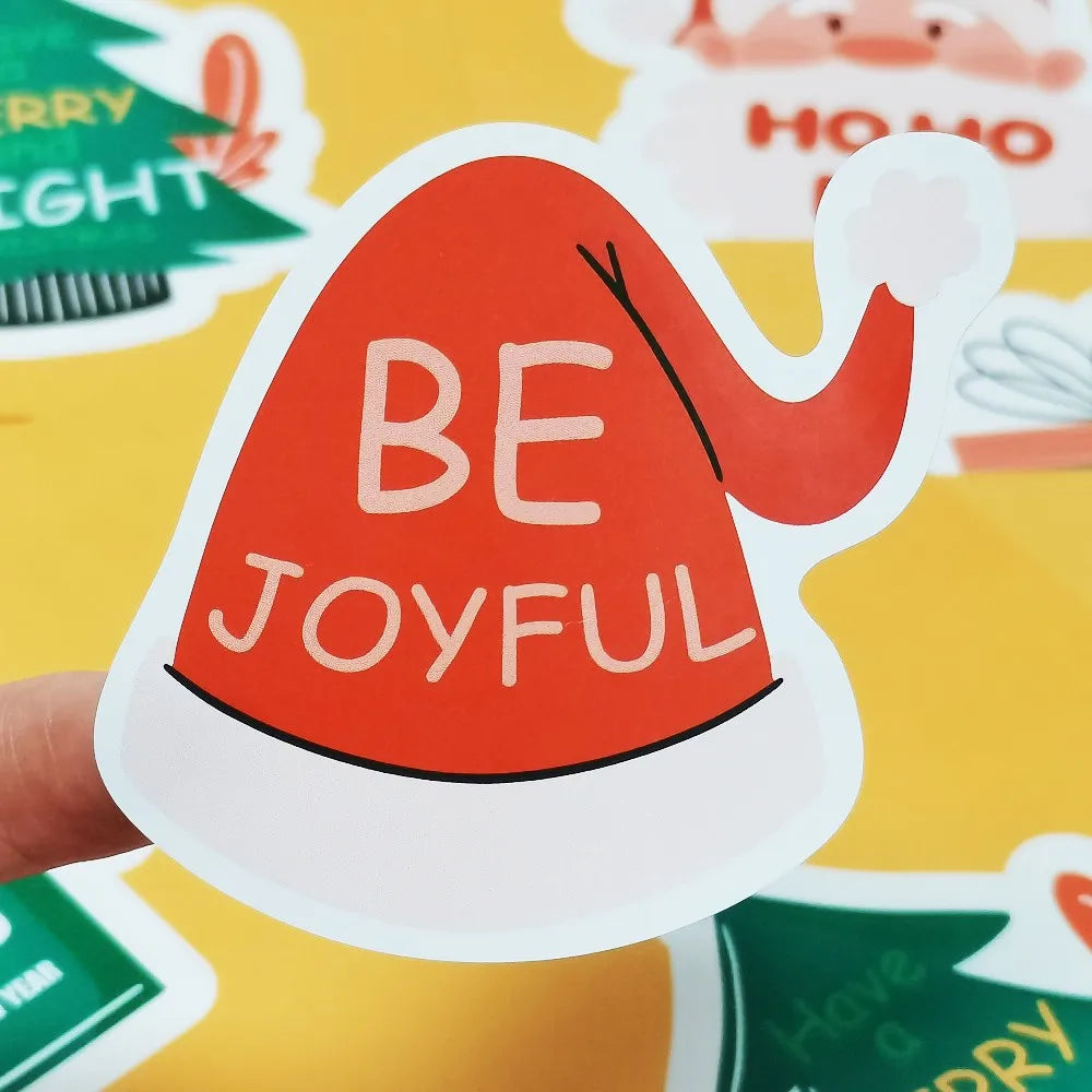 20-40Pcs Merry Christmas Stickers Santa Claus Christmas Hat Trees Gift Pattern Sticker Labels For Happy New Year Gift Package (ONLINE ORDER ONLY)