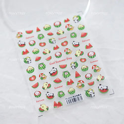 Summer Beach Bikini Watermelon Cat Popsicle Swim Ring Ice Cream Shell Coconut Tree Nail Art Decoration Stickers Manicure Decals (Online Order Only)