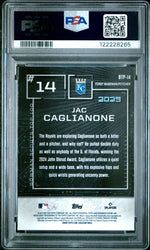 Graded 2025 Topps Bowman Jac Caglianone #BTP14 Scouts Top 100 Rookie RC Baseball Card PSA 8 Near Mint (ONLINE ORDER ONLY)