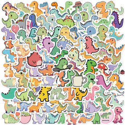 10/30/100PCS Cartoon Small Dinosaur PVC Sticker Aesthetic Children's Decoration Scrapbooking Stationery School Supplies for Kids (ONLINE ORDER ONLY)