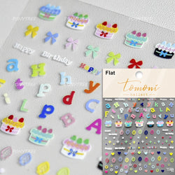 Romantic White Black Capital English Letters Chic Gold Punk Colorful Stamp Word 3D Self Adhesive Nail Art Sticker Manicure Decal (ONLINE ORDER ONLY)