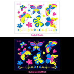 1pc Bohemia Fluorescent Sticker Luminous Temporary Tattoos Stickers UV Glow Fluorescent Tattoo Waterproof For Body Art Decals *& (Online Order Only)