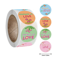 500pcs/roll Handmade with Love Letter Stickers Thank You Stickers Labels Wedding Box Gift Packing Decoration Stationery Stickers (ONLINE ORDER ONLY)