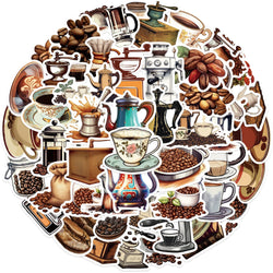 50 pcs Hot Coffee Bean Stickers Fashion Home Bedroom Decor Mural Decal Theme Door Wallpaper Sticker (ONLINE ORDER ONLY)