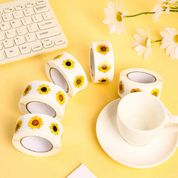 100-500PCS Sunflowers Stickers Packaging Stickers Roll Home Made Small Lables for Kids Pack Rolling Stickers Photocard Decor (ONLINE ORDER ONLY)