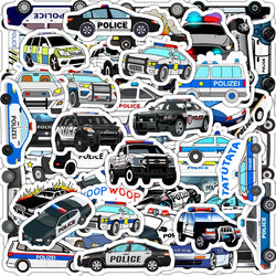 Police Car Graffiti Stickers 10/25/50pcs for DIY Scrapbook Suitcase Water Bottle Phone Laptop Guitar Decal (ONLINE ORDER ONLY)
