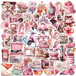 60PCS Cute Pink Girl Graffiti Stickers Aesthetic Decals for Water Bottles Laptop Scrapbook Phone Decoration Sticker Toys (ONLINE ORDER ONLY)