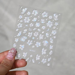 1pcs Pink Christmas Nail Stickers Shiny Shell Light Nail Art Parts Stickers Cute Snowflakes Star Wreath Nail Decorations Decals* (ONLINE ORDER ONLY)