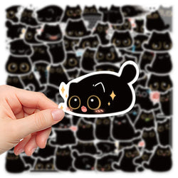 10/40/80PCS Cute Briquette Black Cat Stickers Kawaii Kitten Decals DIY Scrapbook Phone Laptop Suitcase Fridge Bike Kids Sticker (ONLINE ORDER ONLY)