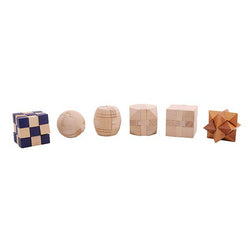 Set of 6 Mini Wooden Brain Teaser Puzzles Mind Matters (ONLINE ORDER ONLY)