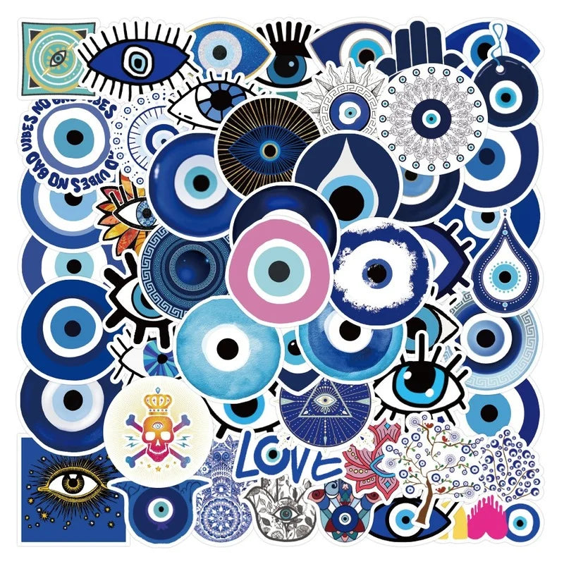 Evil Eye Stickers Pack for Guitar Laptop Phone Luggage Notebook Skateboard (Online Order Only)