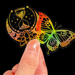 100pcs Cute Holographic Laser Butterfly Cartoon Stickers Animal Decals Laptop Notebook Phone Diary Decoration Sticker Kids Toys (ONLINE ORDER ONLY)