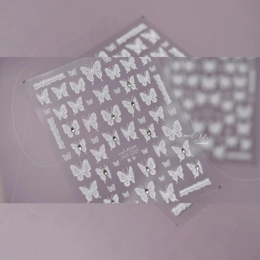 Dreamy Chic Butterfly Flower Bowknot Square Rhinestone Crystal 5D Self Adhesive Nail Art Stickers Fantasy Shiny Manicure Decals (ONLINE ORDER ONLY)