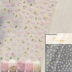 Lovely Colored Flower Fried Egg Petal Love Heart Cartoon Pink Yellow Purple Blue Delicate Charm Nail Art Stickers Manicure Decal (ONLINE ORDER ONLY)