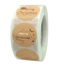 Rose Gold Merry Christmas Stickers Scrapbook 1inch 100-500pcs Sealing Label Stickers For Party DIY Packaging Stationery Stickers (ONLINE ORDER ONLY)