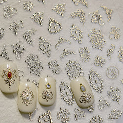 Baroque Figure Flower Totem Geometric Star Love Heart Hot Stamping Embossed Relief Self Adhesive Nail Art Sticker Manicure Decal (ONLINE ORDER ONLY)