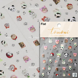 Lovely Cartoon Halo Dyeing Cat Bowkbot Paw Kitten Star Love Charming Self Adhesive Nail Art Sticker Cute Animals Manicure Decal (ONLINE ORDER ONLY)