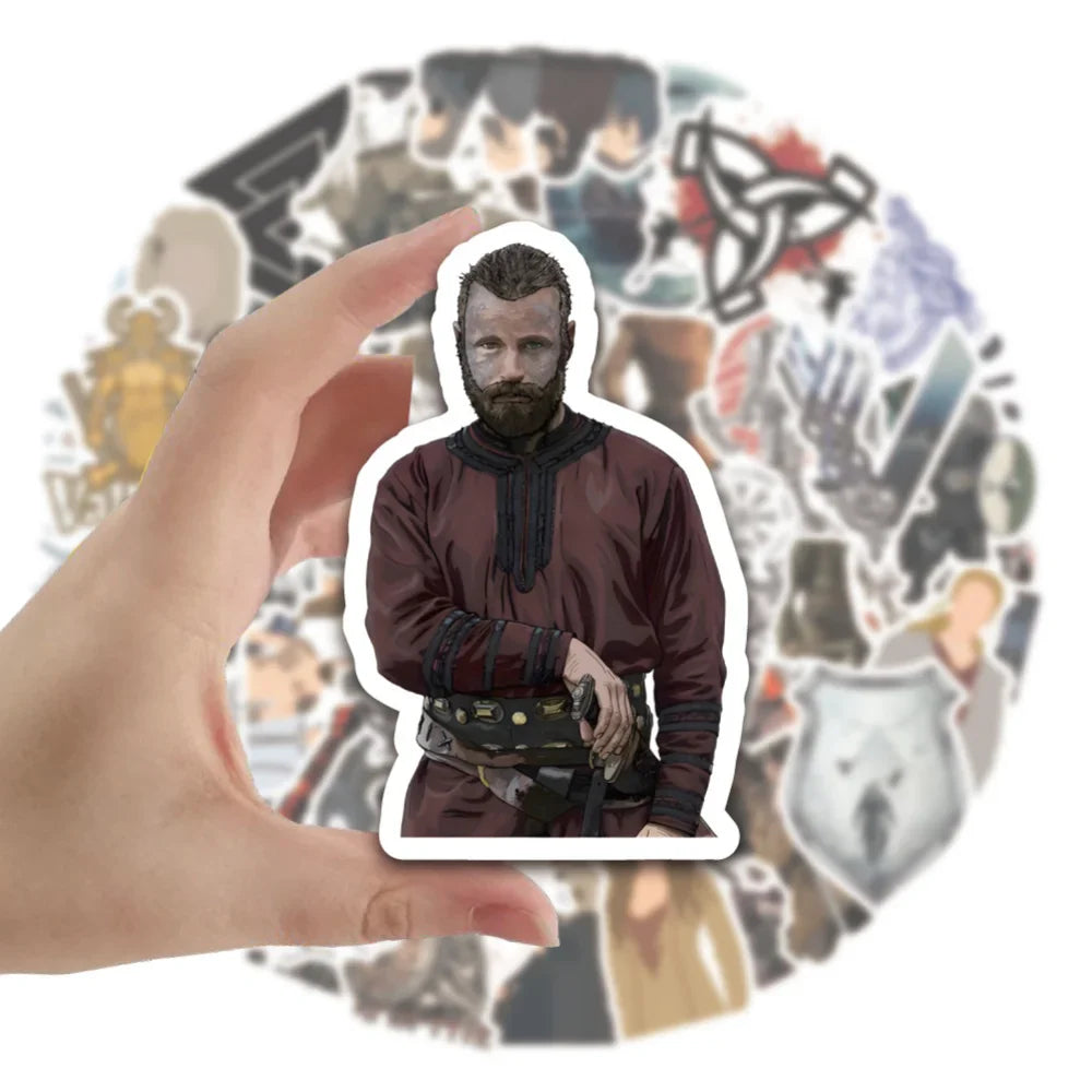 10/50Pcs American TV Series Vikings Stickers Decals Laptop Car Phone Skateboard Bike Fridge Notebook Waterproof Sticker Kid Toy (ONLINE ORDER ONLY)