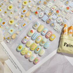 Bear Star Bowknot  Duck Cherry House Mini Flower Butterfly Line Bow Tie Apple Gird Cute Chic Nail Art Stickers Manicure Decals (ONLINE ORDER ONLY)