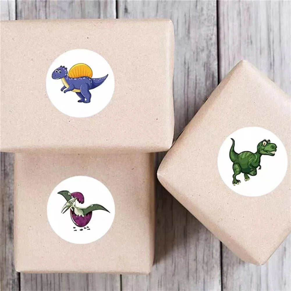 100-500pcs New Cartoon Dinosaurs Stickers 6 Designs for Classroom Teacher Stationery Sticker Label for Kids Reward Stickers (ONLINE ORDER ONLY)