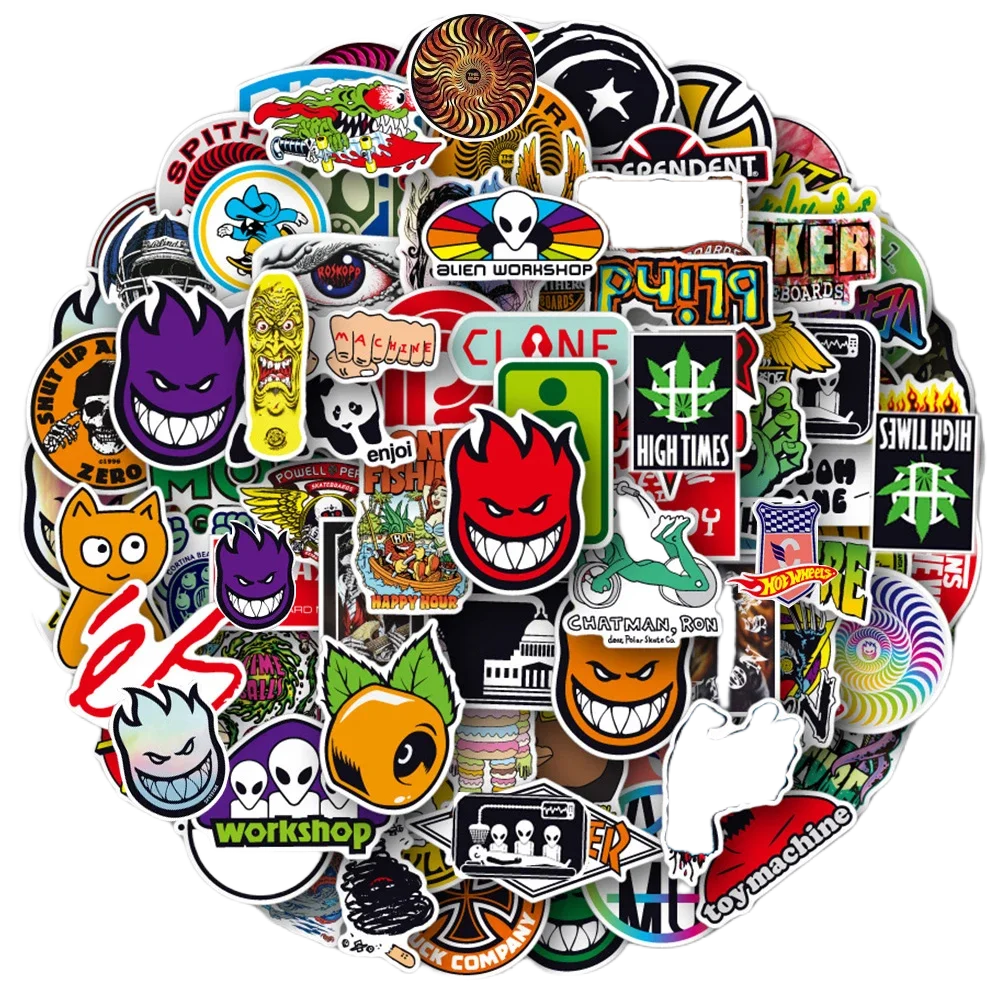Cool Skateboard Stickers Pack: Suitcase, Laptop, Car, DIY Decals (ONLINE ORDER ONLY)