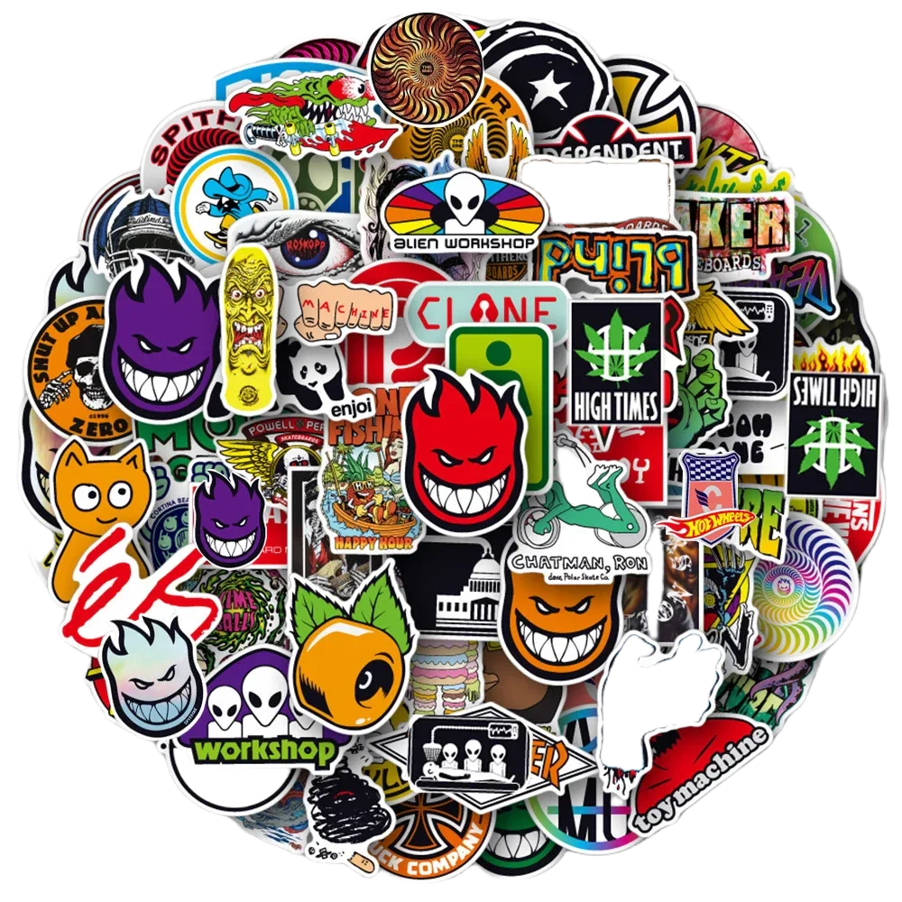 Cool Skateboard Stickers Pack: Suitcase, Laptop, Car, DIY Decals (ONLINE ORDER ONLY)