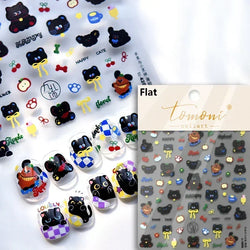 Bowknot Bear Cake Chocolates Food Star Cherry Apple Cook Love Heart Adhesive Nail Art Sticker Rhinestone Reliefs Manicure Decal (ONLINE ORDER ONLY)
