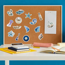 50pcs Silver Blue Sea Ins Sticker Waterproof Graffiti Cartoon Stickers For Luggage Laptop Guitar Phone Skateboard Vinyl Decals (Online Order Only)