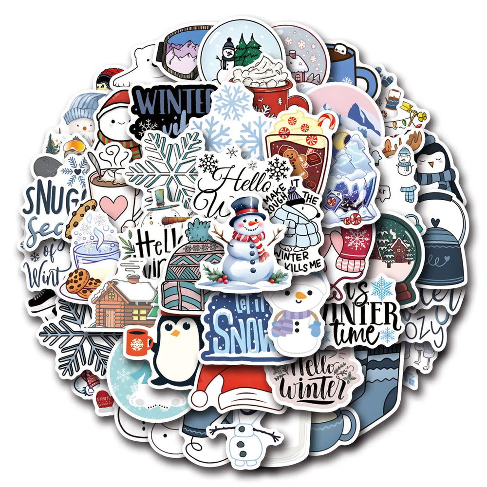 Cartoon Christmas Stickers Decals for Fridge Luggage Notebook Phone Suitcase Bike Kids Toys (ONLINE ORDER ONLY)