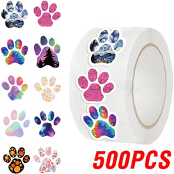 100-500pcs Creative Dog Paw Stickers Children Learning Reward Stationery Sticker Fashion Office School Decoration Seal Stickers (ONLINE ORDER ONLY)