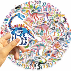 50pcs Colorful Cartoon Dinosaur Stickers For Laptop Phone Cup Scrapbook Car Luggage Waterproof Sticker for Kids Adults﻿ (Online Order Only)