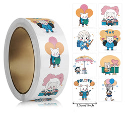 500pcs/roll Animals Stationery Labels Cute Reward Stickers For Kids Children Kindergarten School Students Games Toy (ONLINE ORDER ONLY)