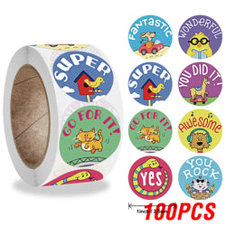 100-500pcs Kids Reward Stickers Puppy Dog Cat Encouragement Labels for Teachers Cute Animals Sticker Stationery Pegatinas (ONLINE ORDER ONLY)