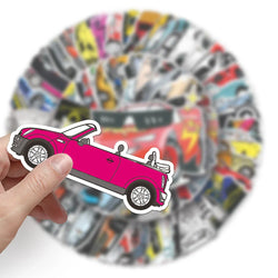 10/30/50/112pcs JDM Racing Car Stickers Waterproof Decals Laptop Skateboard Motorcycle Car Phone Luggage Cool Sticker Kids Toys (Online Order Only)