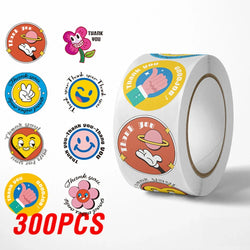 100-500pcs Cartoon Cat Stickers Round Adhesive Labels For Student Teacher Prize Business Gift Wraps Decorative Stickers (ONLINE ORDER ONLY)