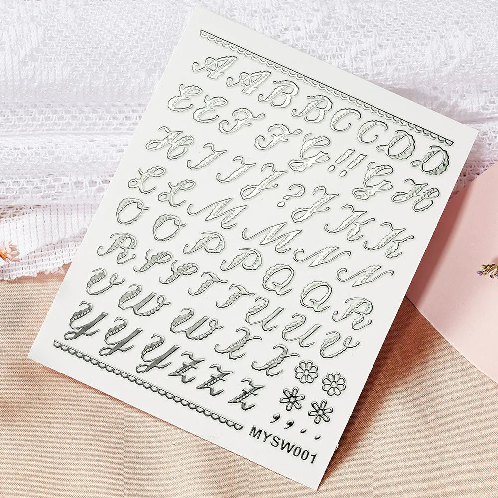 1Pc Laser Silver Gold Lines Stripe Nail Sticker Metal Strip Luxury Nails Slider Self Adhesive Slider Papers Transfer Stickers *& (Online Order Only)