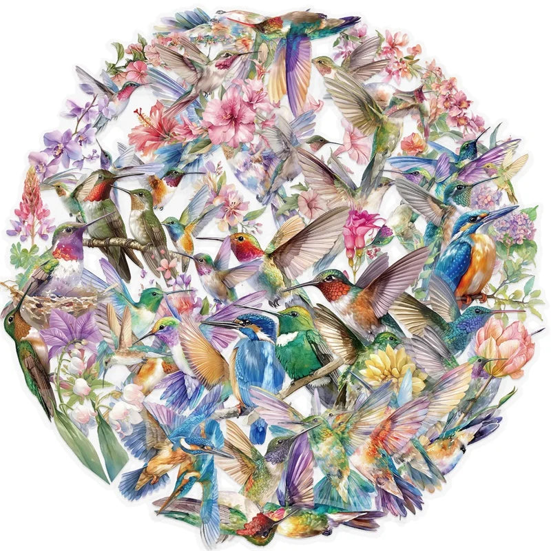 50PCS Cartoon Hummingbird PET Sticky Sticker Aesthetic Korean Stationery DIY Decoration Scrapbooking School Supplies for Kids (ONLINE ORDER ONLY)