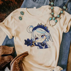 Genshin Impact Furina T-Shirt Comic Y2k Anime Tee (ONLINE ORDER ONLY)