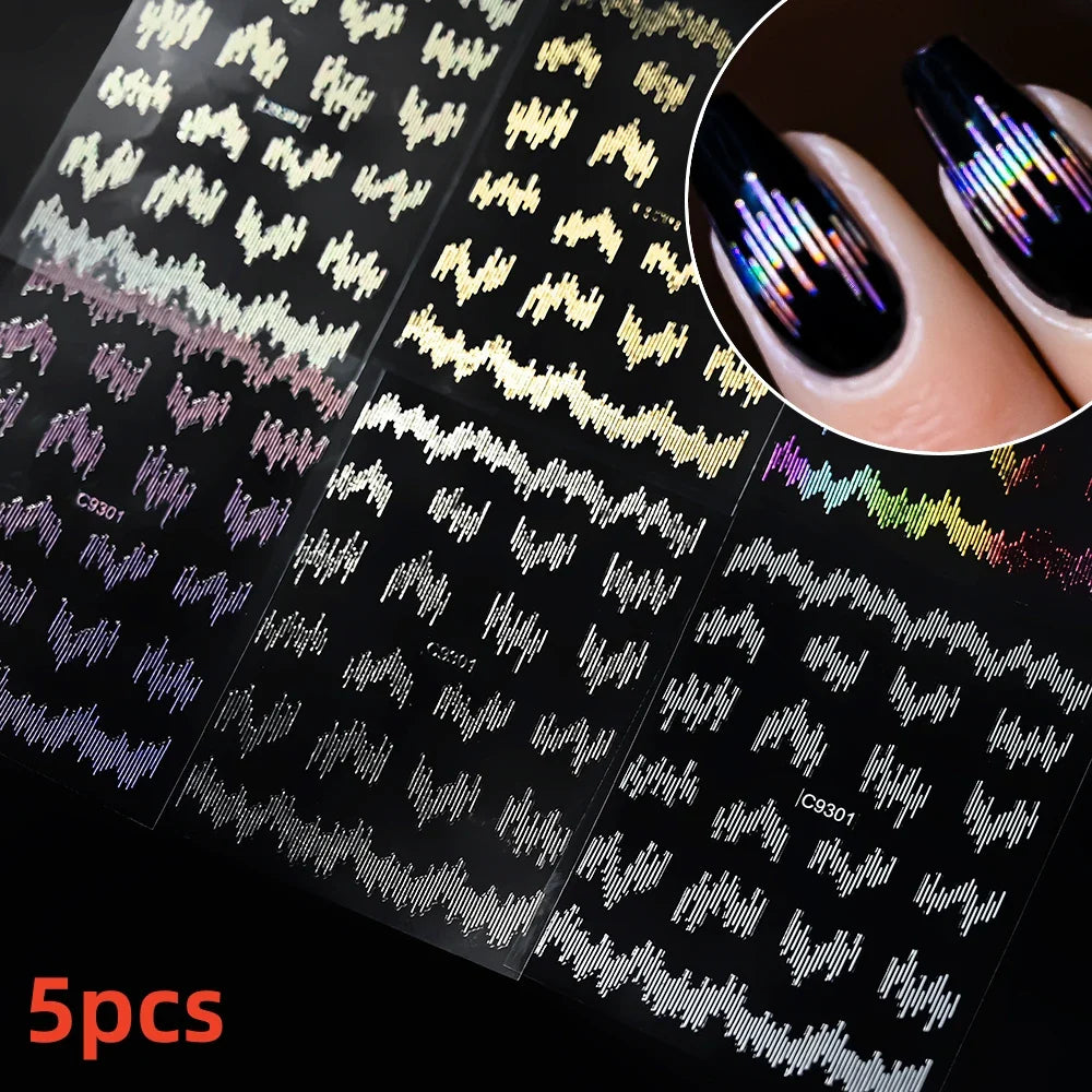 5/8Pcs 3D Hawaiian Flowers Nail Art Stickers Summer Decors with Tropical Leaves Slider Vibrant Pink & White Flowers for Parties* (ONLINE ORDER ONLY)