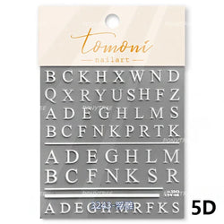 Romantic White Black Capital English Letters Chic Gold Punk Colorful Stamp Word 3D Self Adhesive Nail Art Sticker Manicure Decal (ONLINE ORDER ONLY)